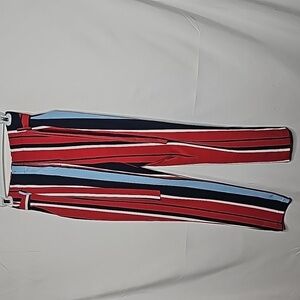 NWOT Romeo + Juliet Couture striped high rise straight leg with belt pants sz S